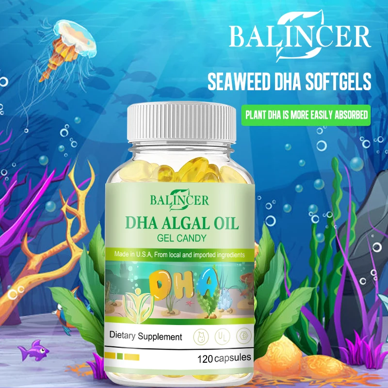 น้ำมันสาหร่าย DHA 4080มก.-ดูดซับได้อย่างรวดเร็วมี DHA และ EPA กรดไขมัน Omega-3กลืนได้ง่าย