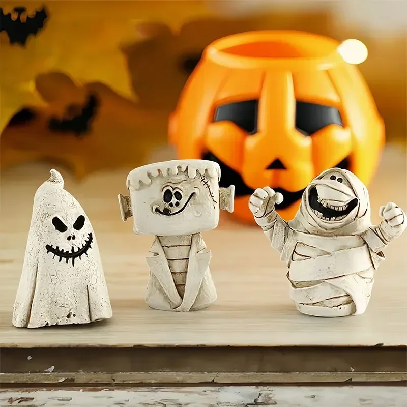 

Halloween Miniature Mummy Ghost Mini Resin Craft Ornaments for Holiday Party Decoration Home Desktop Decorative Figurines