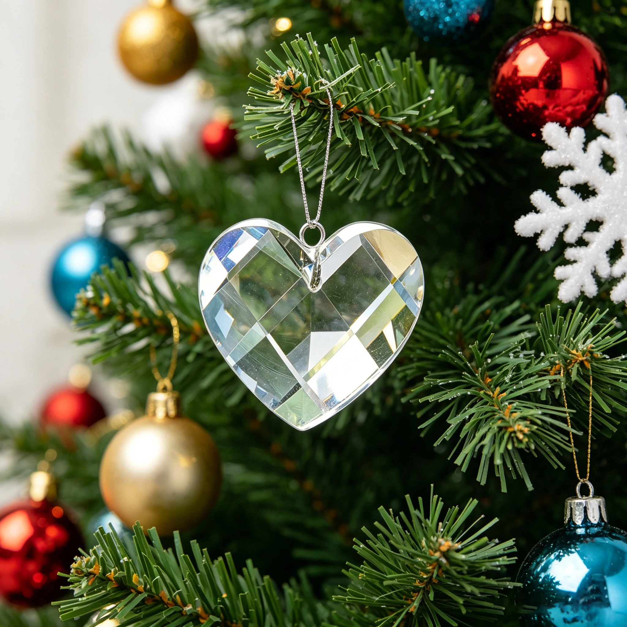 Clear Heart Faceted Crystal Drop Pendant Light Fixture Hanging Accessory Wedding Christmas Suncatcher DIY Craft Decor Supply