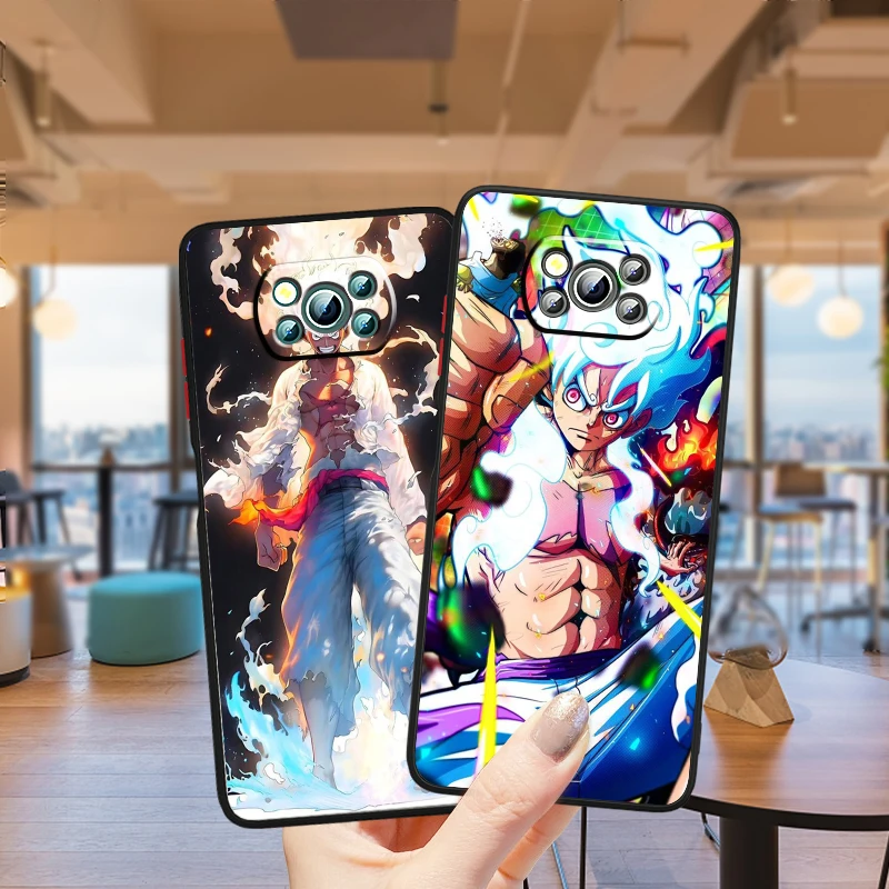 Anime Luxury One P-Piece Cute Frosted Translucent For Xiaomi Mi Poco X5 X4 X3 M6 M5S M5 M4 M3 F5 F4 F3 GT Pro 5G Cover