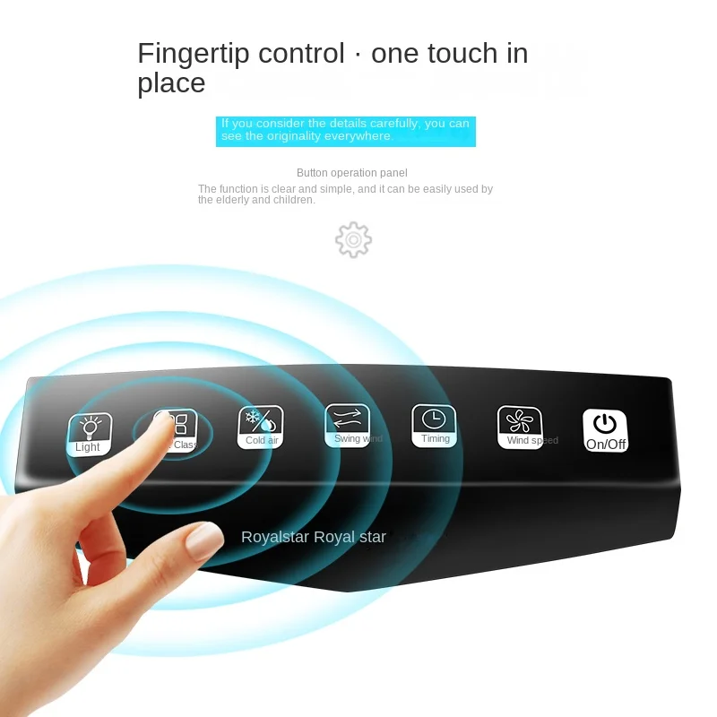 مروحة تكييف هواء للتبريد السريع لتنقية الأيونات السالبة مبرد هواء صغير منزلي يعمل باللمس مع زر للتحكم عن بُعد مروحة كهربائية
