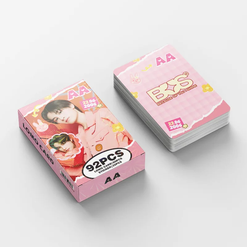 การ์ดมินิวงบอยกรุ๊ปเคป๊อป 92 ชิ้น, สินค้าของดารา, การ์ดรูปถ่ายสนับสนุนบนอินสตาแกรม, สติกเกอร์มินิ, การ์ดโลโมสองด้าน