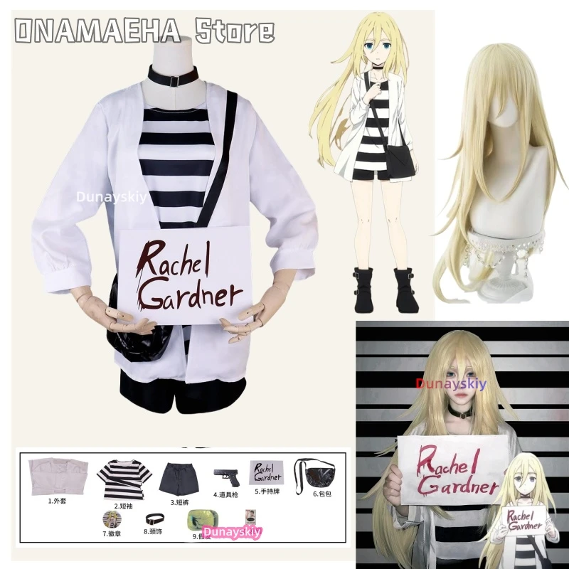 

Angels Of Death Cosplay Ray Rachel Gardner Cosplay 코스프레 Halloween Cos Man Woman Full Set Coat T-shirt Shorts Neckbelt Bag Wig
