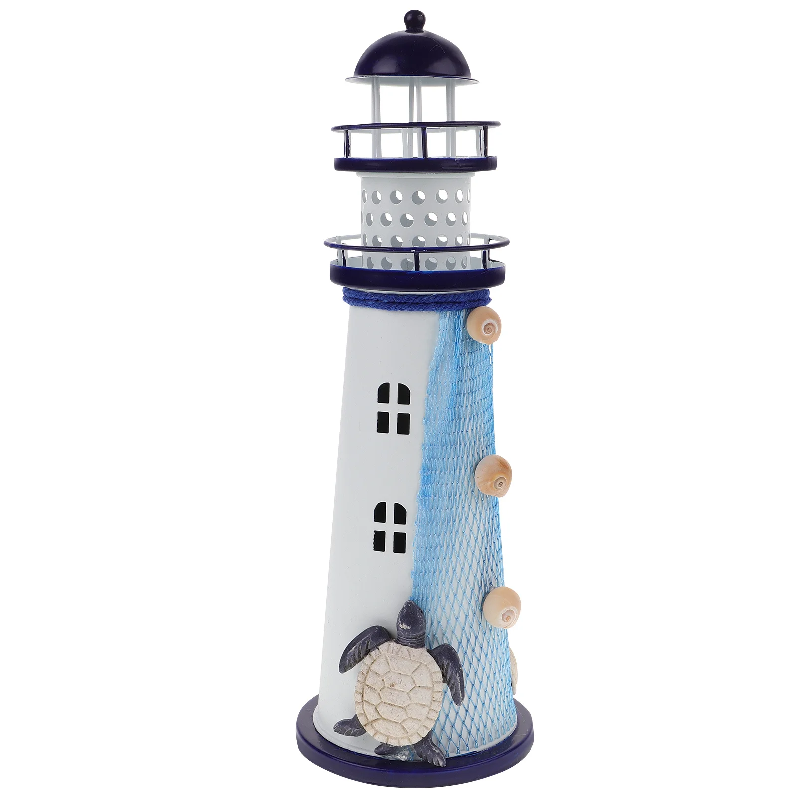 

Iron Lighthouse Holder Nautical Tealight Holder Large Window Turtle Design Mediterranean Romantic LED Candlelight