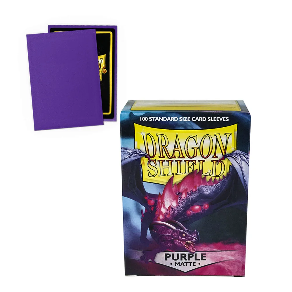 100pcs Purple|Dragon Shield|Standard Size Card Matte Sleeves Compatible with MTG/PTCG/PKM Game Card