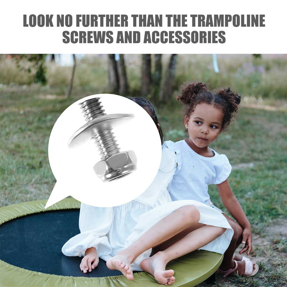 

10pcs Screws Galvanized Steel Anti Fall Wear Resistant Replacement Parts for Large Small Trampoline for Trampoline