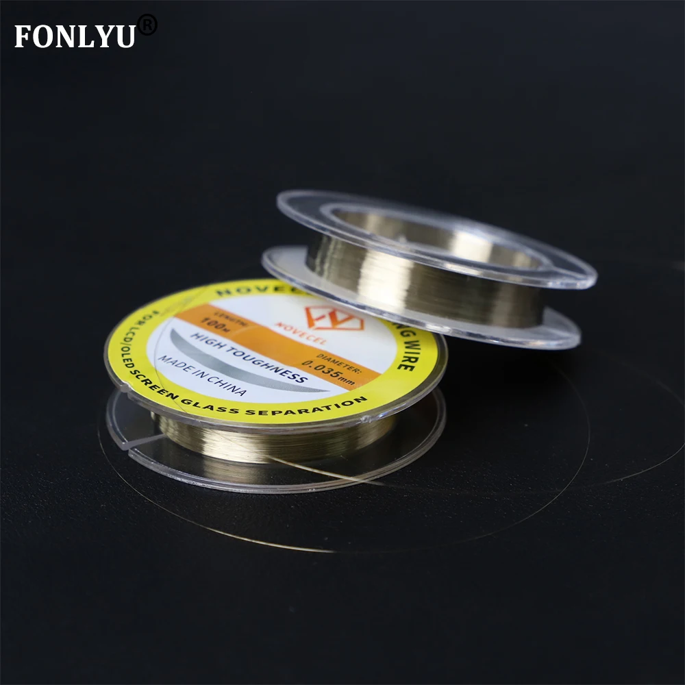 Novecel linha de fio de corte de aço diamante especial de alta dureza para ferramentas de reparo de separação de tela LCD de celular