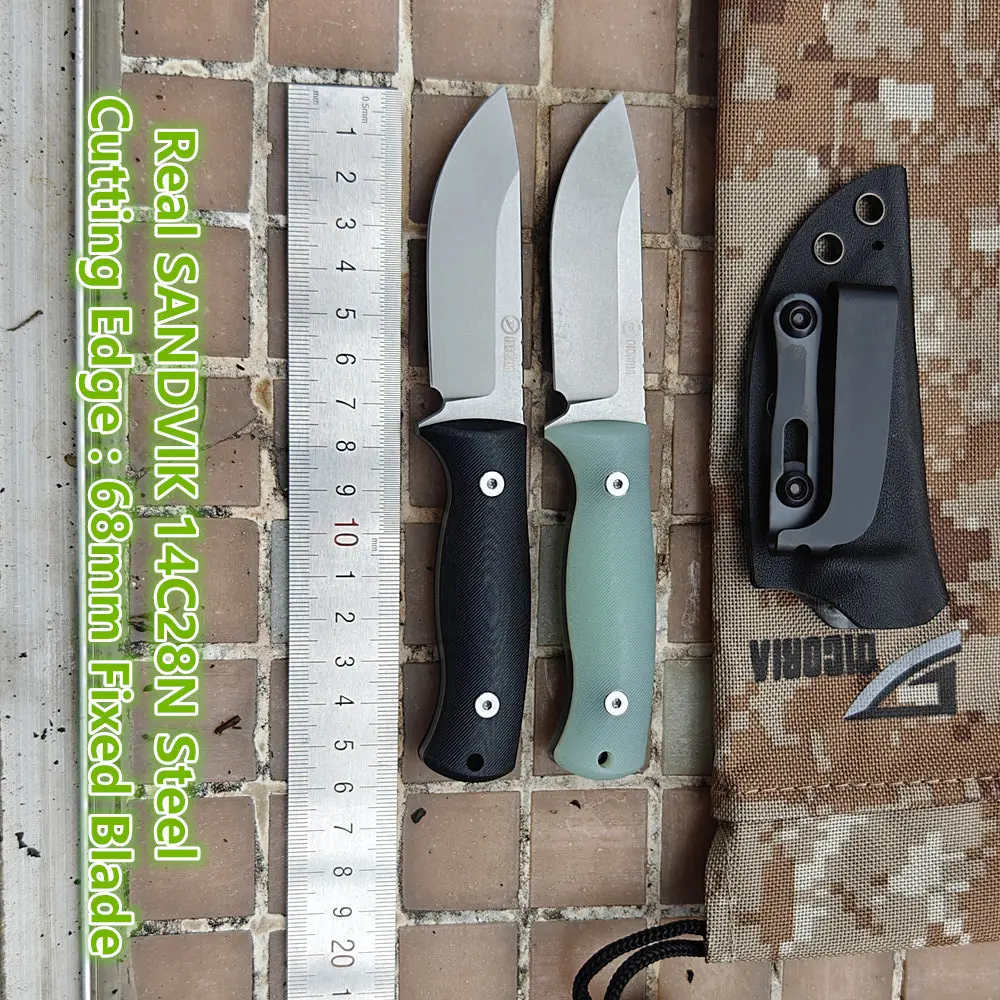 DICORIA Маленький DK18 SANDVIK 14C28N Стальной нож с фиксированным лезвием G10 Ручка KYDEX Ножны Охота Прямой лагерь Выживание Открытый EDC Инструмент