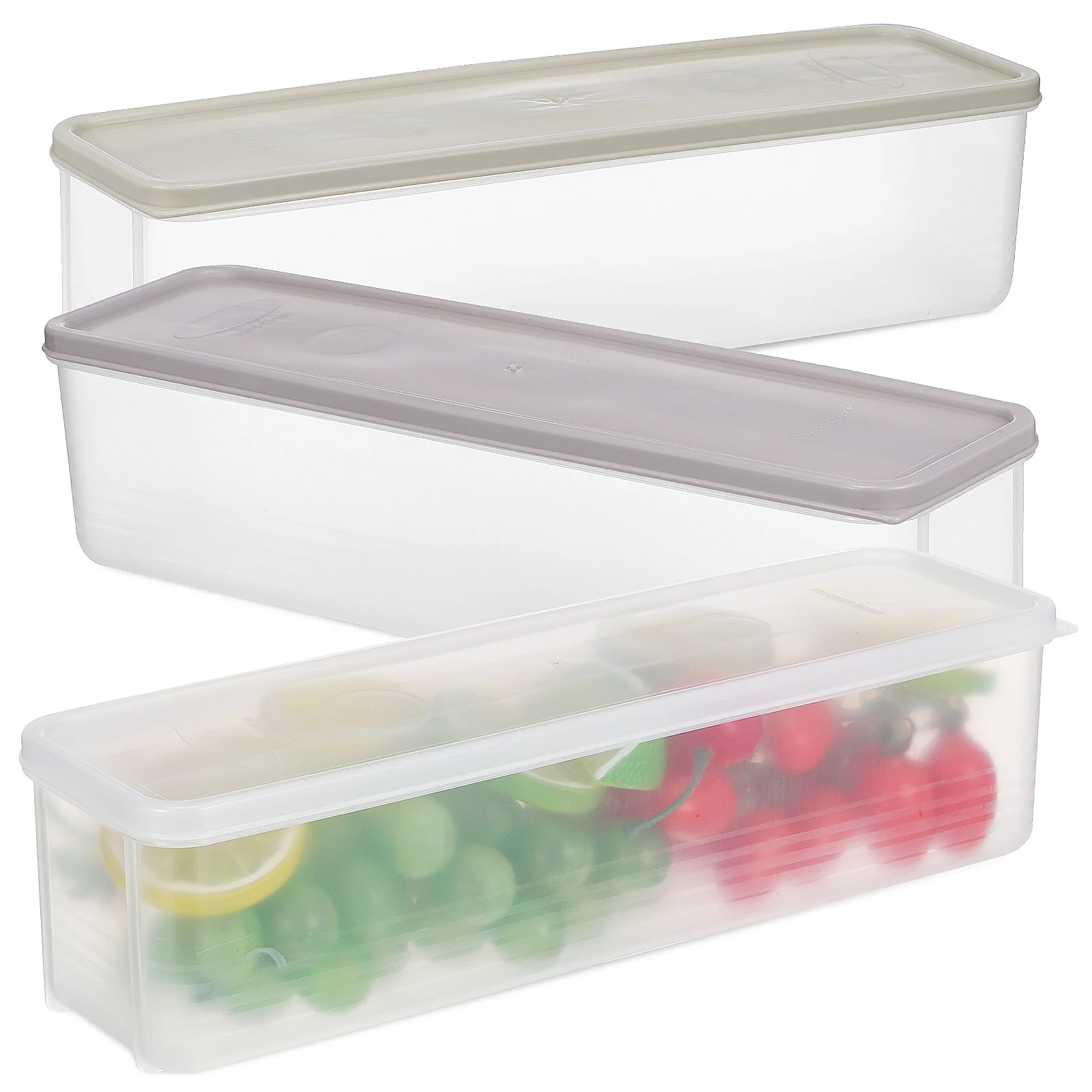 

3Pcs Sealed Food Storage Box Transparent PP Plastic Fruit Vegetable Containers Fridge Organizer Fresh Keep Container Bread