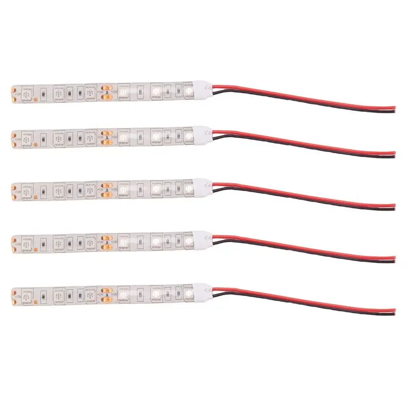 A77I 5Pcs 10Cm Waterproof 5050 Led Strip Lights Dc 12V Caravan Boat Car