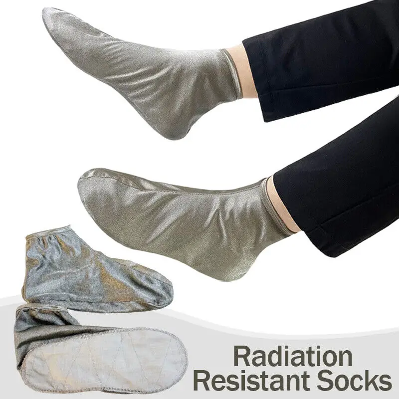 1Pair RF Shielded Silver Fiber Socks Conductive EMF Anti Electromagnetic Radiation Unisex Health Protection Sock New