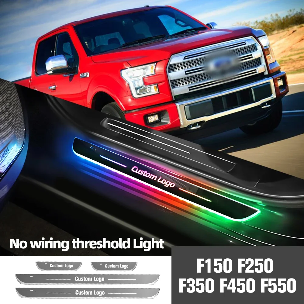 

For Ford F-Series F150 F250 F350 F450 F550 Car Door Sill Light Customized Logo LED Welcome Threshold Pedal Lamp Accessories