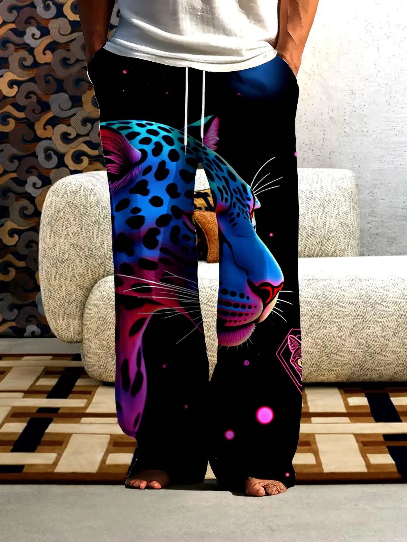 Men's Casual Long Pants 2026 Summer 3D Printed Polyester Goth Cargo Pants Fashion Mens Male pants Trouser Hip-Hop Beach