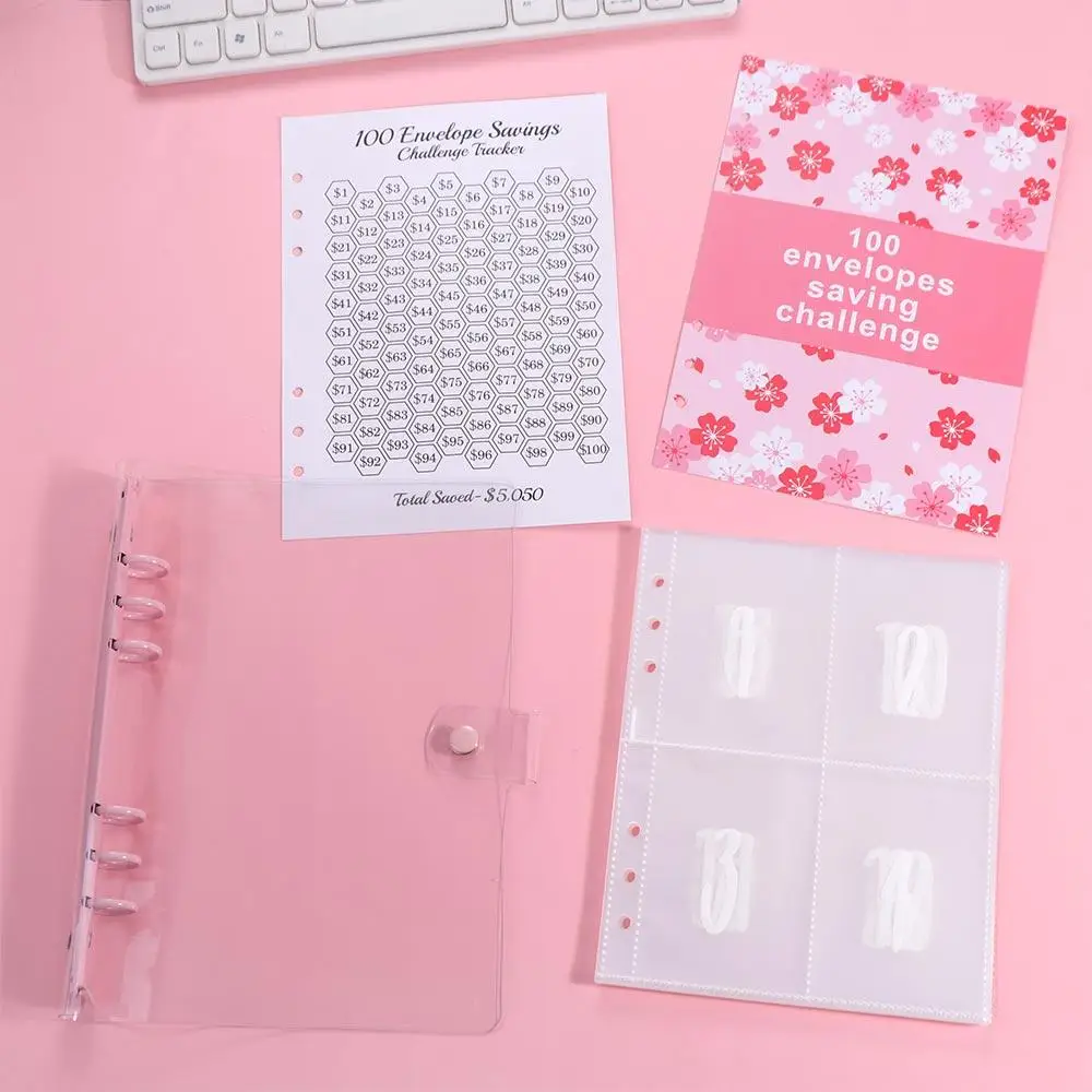 Financial Management 100 Envelope Savings Challenge Money Saving 100 Envelope 100 Envelope Challenge Binder Cherry Blossom