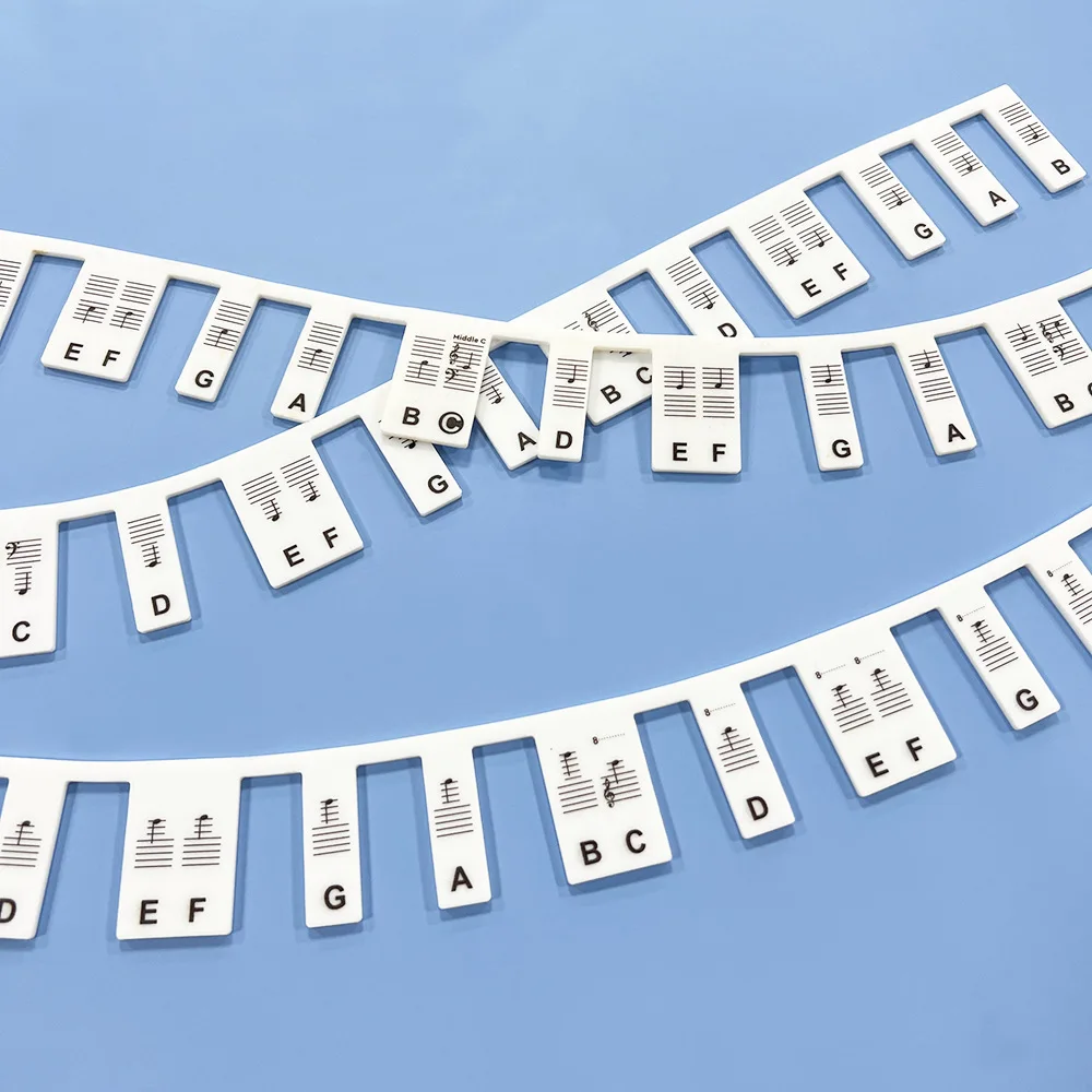 1Pc Removable Piano Keyboard Stickers 88/61 Keys Note Labels Guide for Piano Beginners Learning