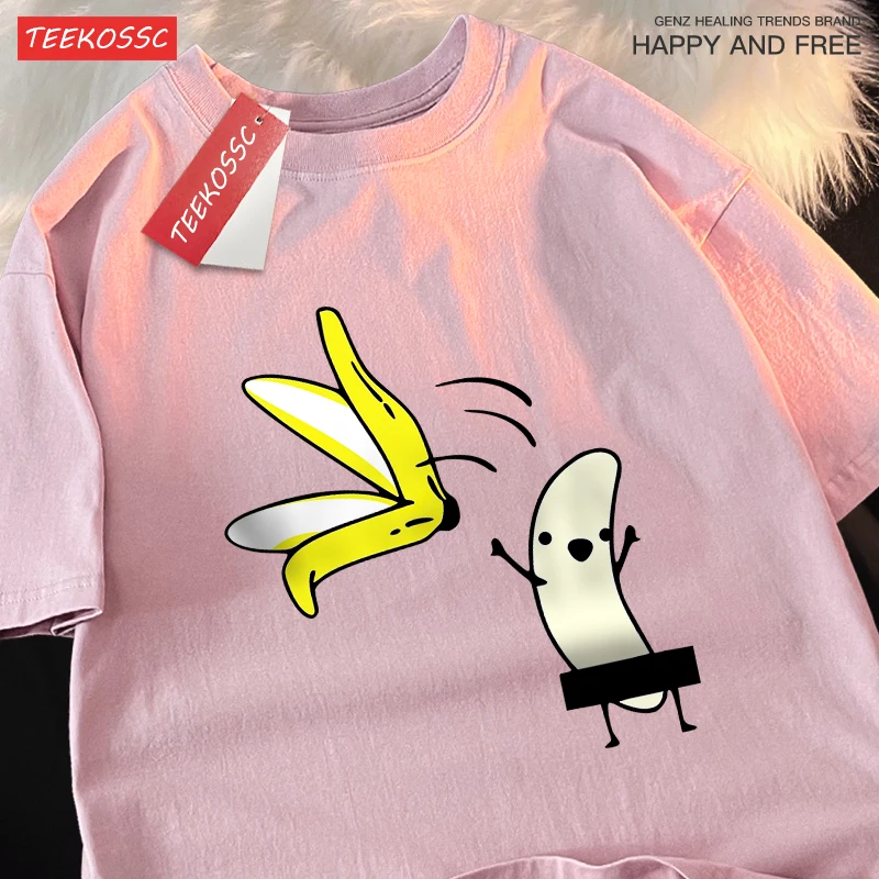 Remove Banana Peels Men Women T-Shirts Oversized Tshirt Cotton Summer Short Sleeve Street Loose Oversize Tee Clothes Couple