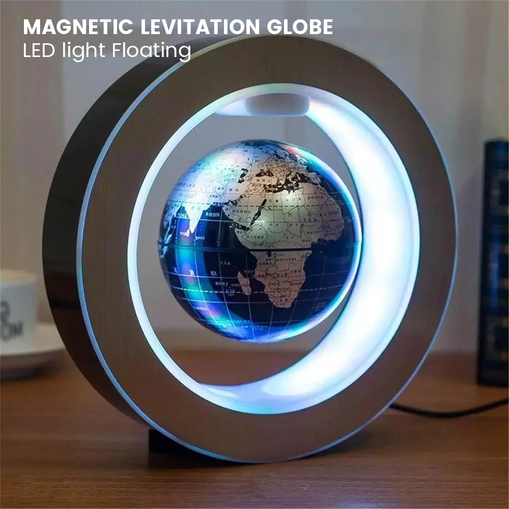 Levitating Lamp Magnetic Levitation Globe LED Rotating Globe Lights Bedside Lights Home Novelty Floating Lamp New Year Gifts