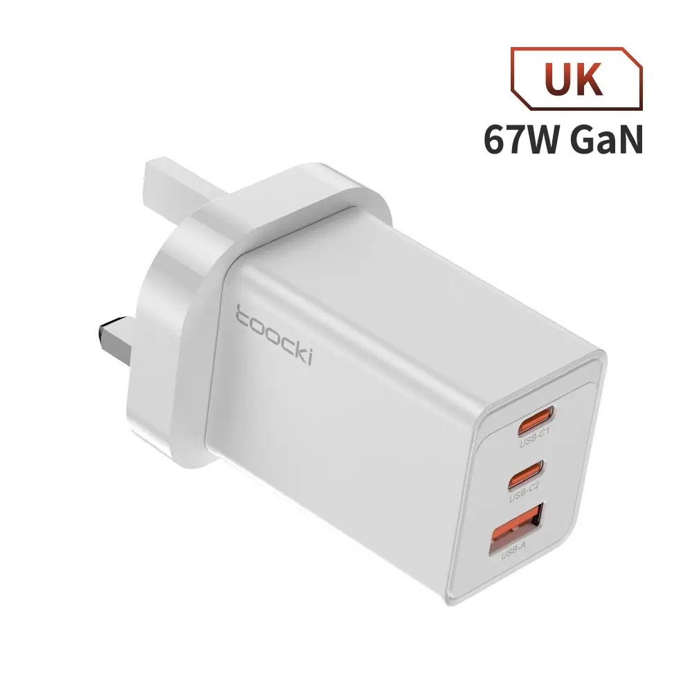 Toocki 67W GaN USB C Ladegerät QC4.0 65W PD 3.0 Typ C Schnellladegerät Schnell für iPhone 16 15 14 13 Pro Samsung Xiaomi Huawei MacBook 6