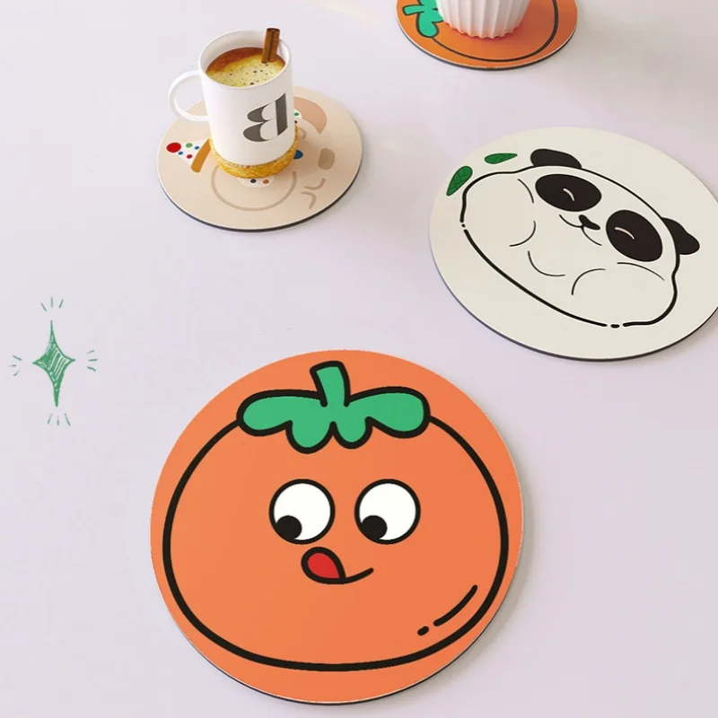 

Cartoon Diatomite Coasters Creative Heat Insulation High Temperature Coaster Home Table Thickened Anti-scald Absorbent Mats