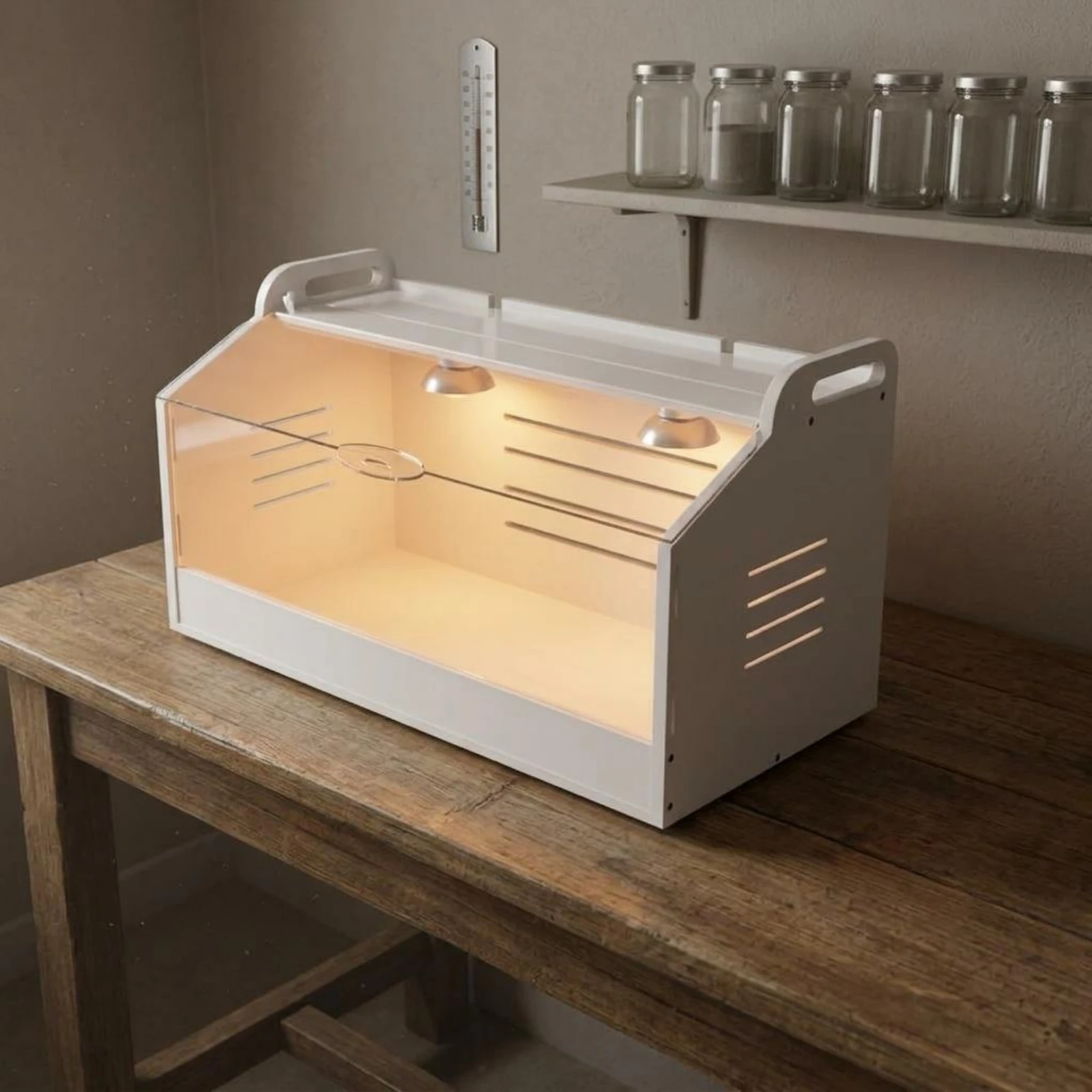 Breeding Incubator Box Ventilated Chick Brooder Box Cold-Blooded Pet Embryo Container Incubator Raised Lip Brooding Chamber view 4
