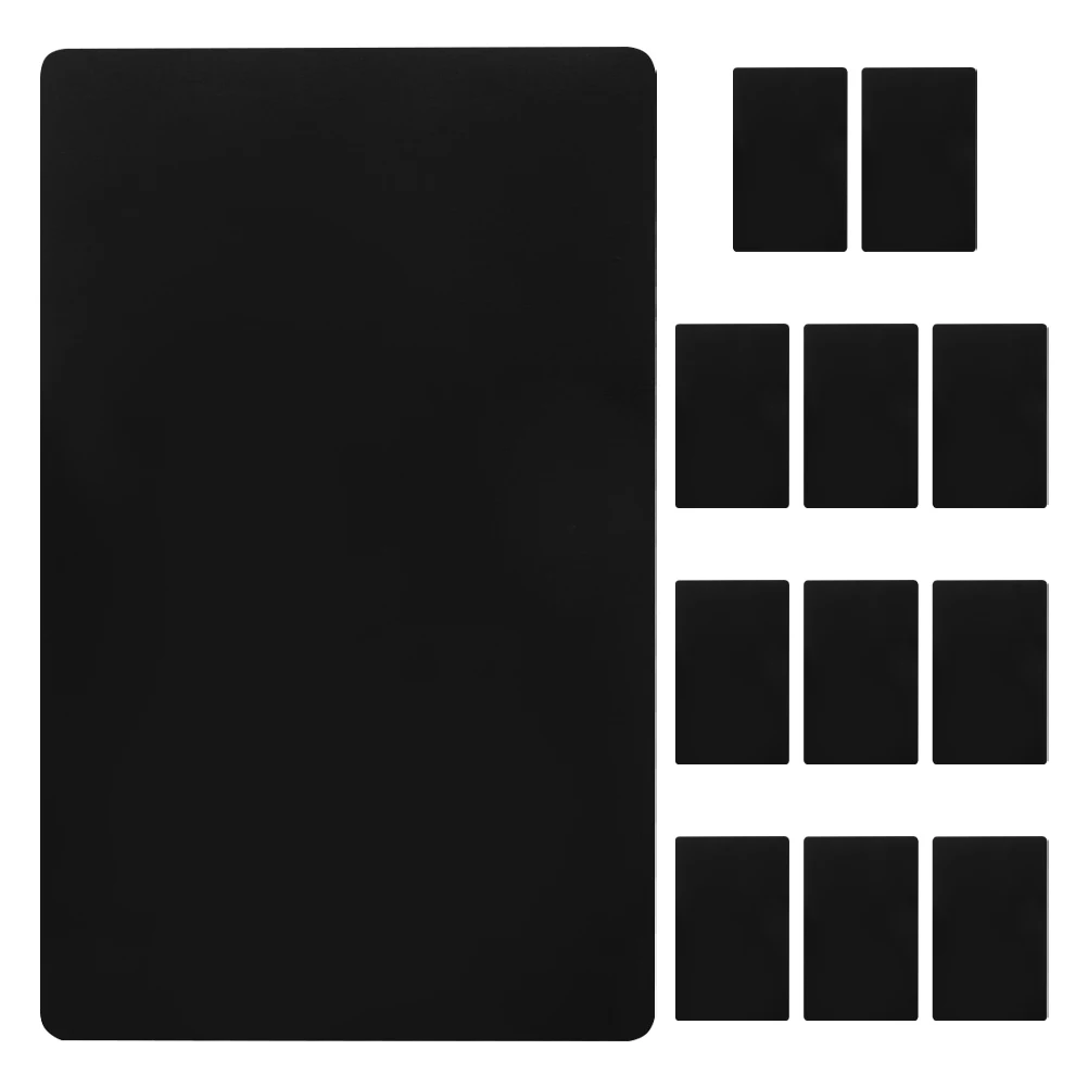 ป้ายชื่อเรียบสำหรับธุรกิจแกะสลัก 12 ชิ้น การ์ดเปล่าสำหรับทำป้ายชื่อ DIY ป้ายชื่อกระเป๋าเดินทาง