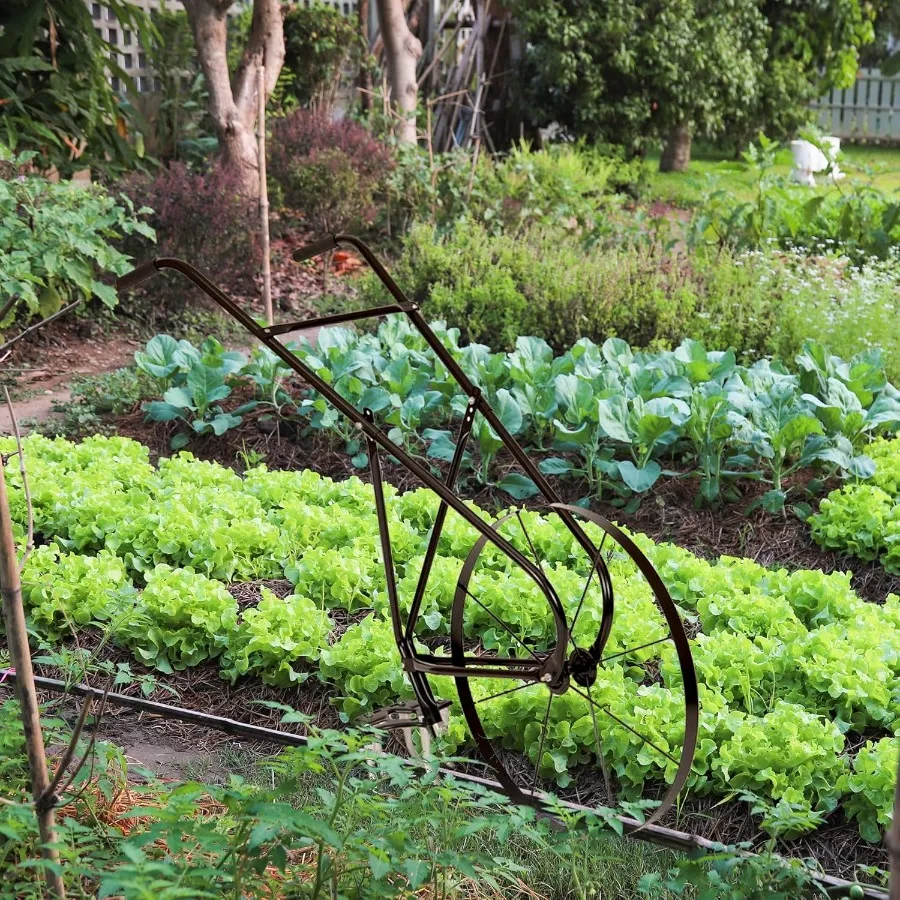 Cultivador de ruedas altas tubular de rueda alta 6500 con mango cómodo con 3 posiciones ajustables, implementos de cambio rápido,