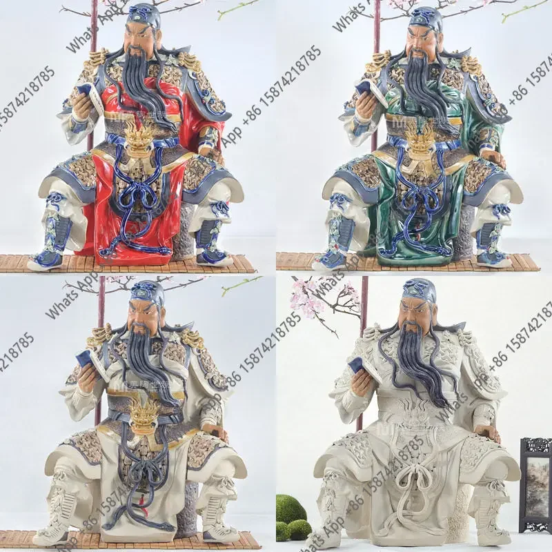 ZL Wu God of Wealth Buddha Statue Guan Gong Ornament Lucky Chinese Home Living Room Guan Gong Night Reading Spring and Autumn Sh view 4