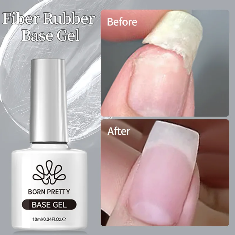 BORN PRETTY Nail Art Fiber Rubber Primer Reinforcement Adhesive Nail Care Leave-in Rubber Primer Functional Adhesive