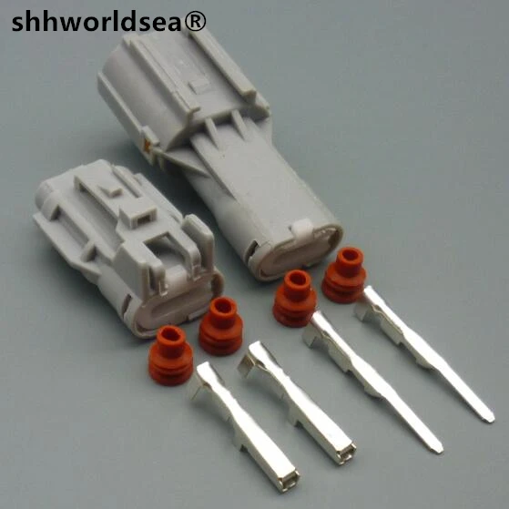 

shhworldsea 2 Pin 2.0mm Auto Daytime Running Lamp Grey Female Male Waterproof Connector Automotive 7123-1424-40 With Terminals