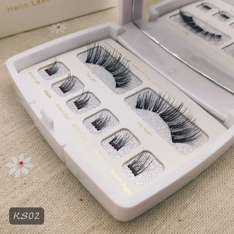 Long-lasting Makeup Tool 3 Magnets Easy To Apply Acrylic Box Long-lasting Magnet Lashes Magnetic Eyelashes Eyelash Extension