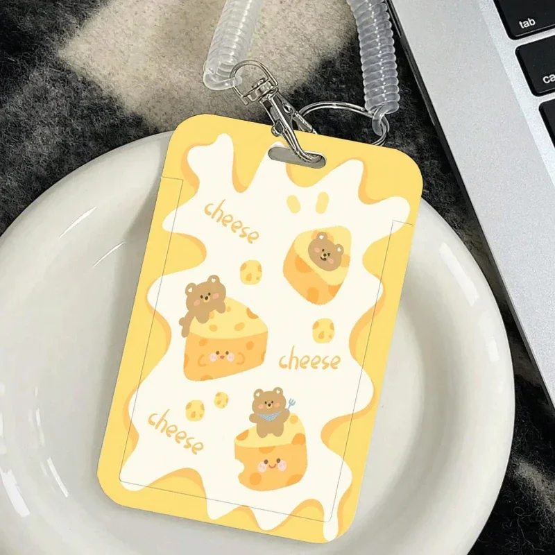 Cute Cheese Bear Photocard Holder Ins Korean Style Bus Card Holder Protective Case Card Sleeve Kpop Idol Photo Protector Ect.