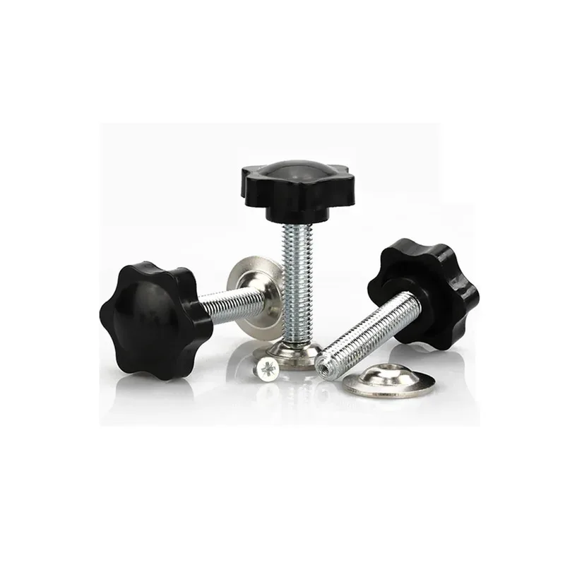 Plum Blossom Handle Screw With Pressure Plate M8 M10 Adhesive Head Adjustable Tightness Fastener