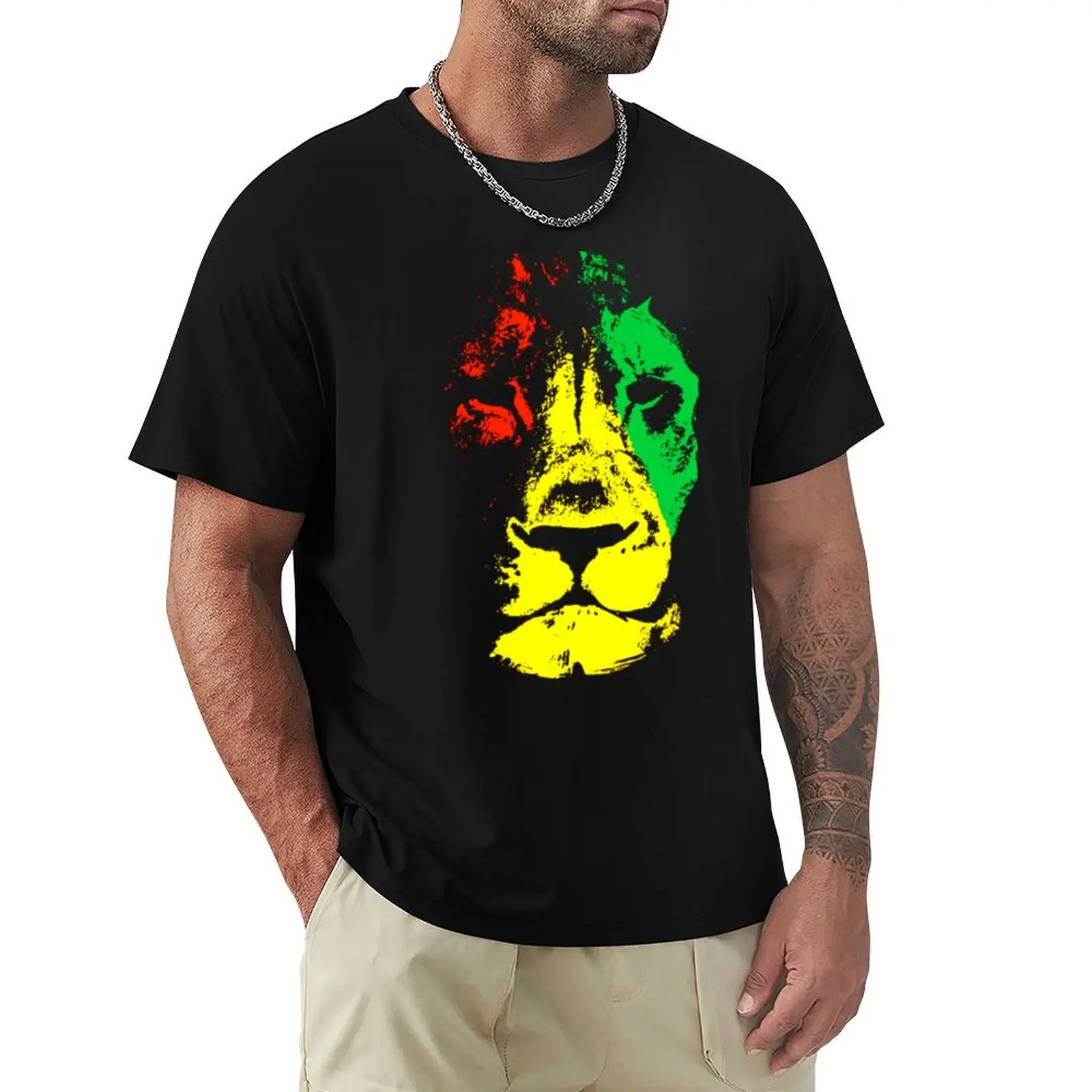 

Rastafari Lion Face Rasta Colors Style T-Shirt oversized new gifts and t-shirts anime t shirts man clothes mens vintage t shirts