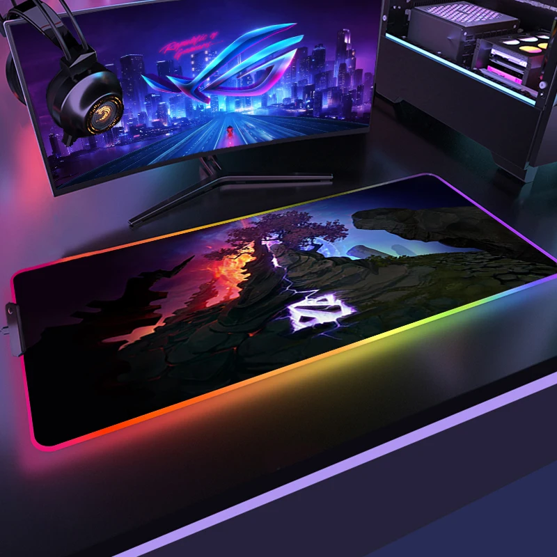 RGB Keyboard Mats Carpet 900x400 Dota2 Large RGB Mouse Pad Gaming Mousepad LED Lighting Mouse Mat Gamer Mousepads PC Desk Pads