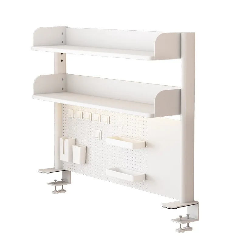 Popular Desktop Storage Rack with Pegboard, Multi-tier Bookshelf for Student Study Desk & Office Computer Desk