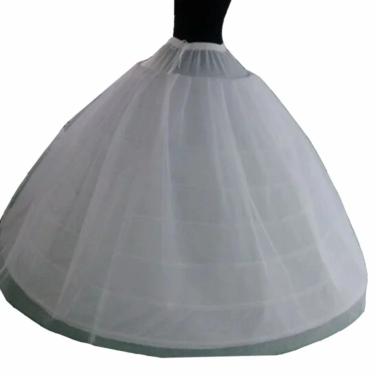 Women's Skirt Ball Gown Petticoat Crinoline Birdcage Cosplay Underskirt Tutu 2 Layers Tulle and 6 Hoop Skirt For Wedding