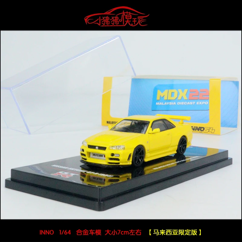 

INNO 1:64 NISSAN SKYLINE GT-R R34 Malaysia Diecast Expo 2022 коллекция моделей событий литой под давлением модели-украшения из сплава