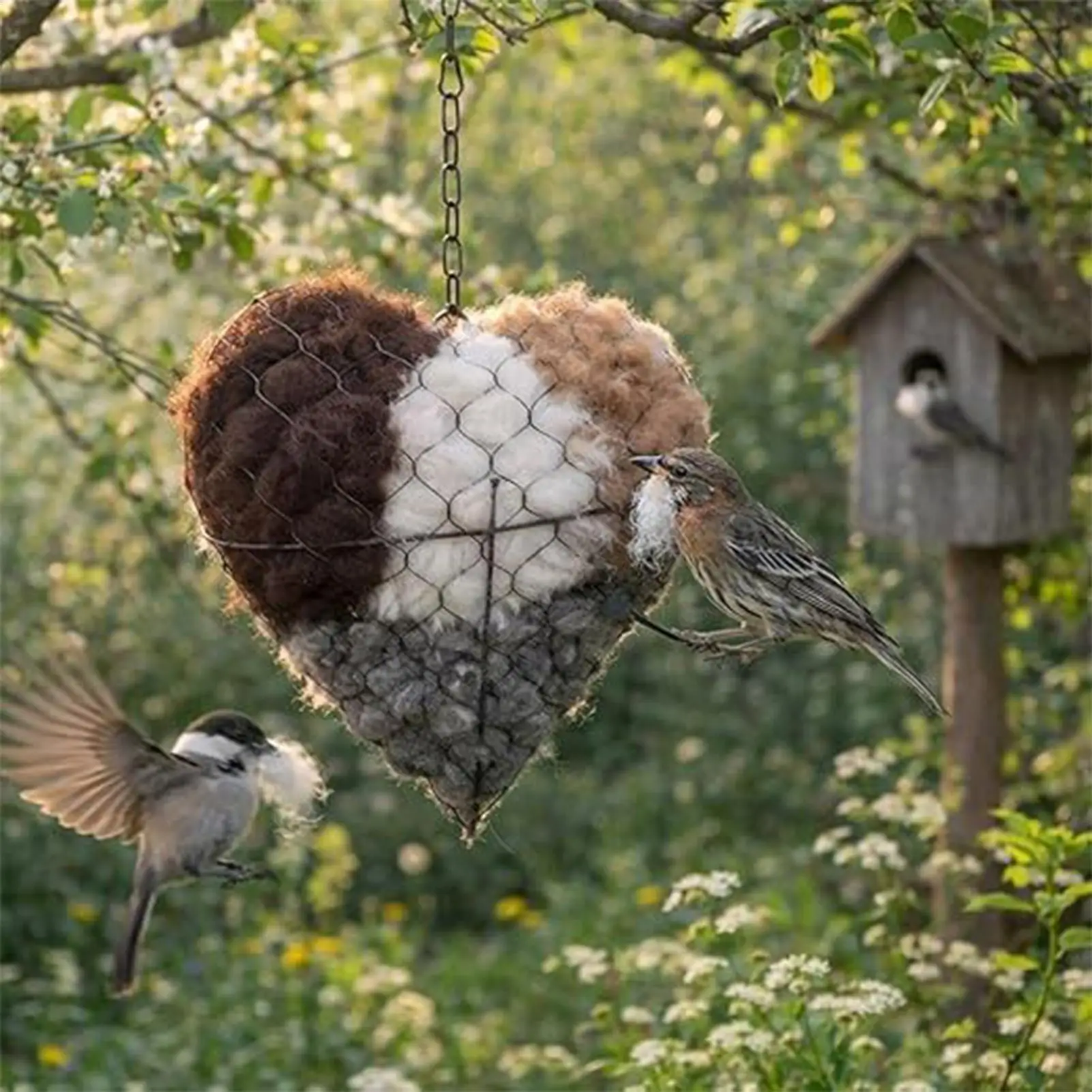

Bird-keeping Supplies Handmade Fiber Bird Nesting Heart Bird Nesting Heart Outdoor Yard Art Welcoming Nest Outdoor Garden Decor