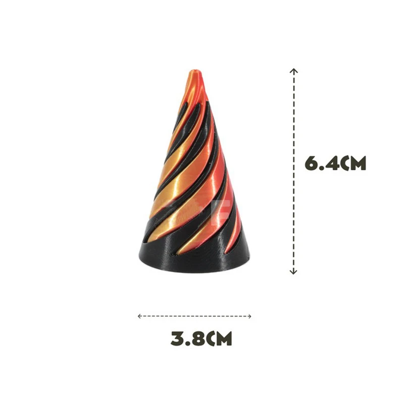 3D Printed Spiral Cone Toy Mini Vortex Thread Illusion Two-Color Vortex Decompression Toy 3D Structure Spiral Instrument Toys