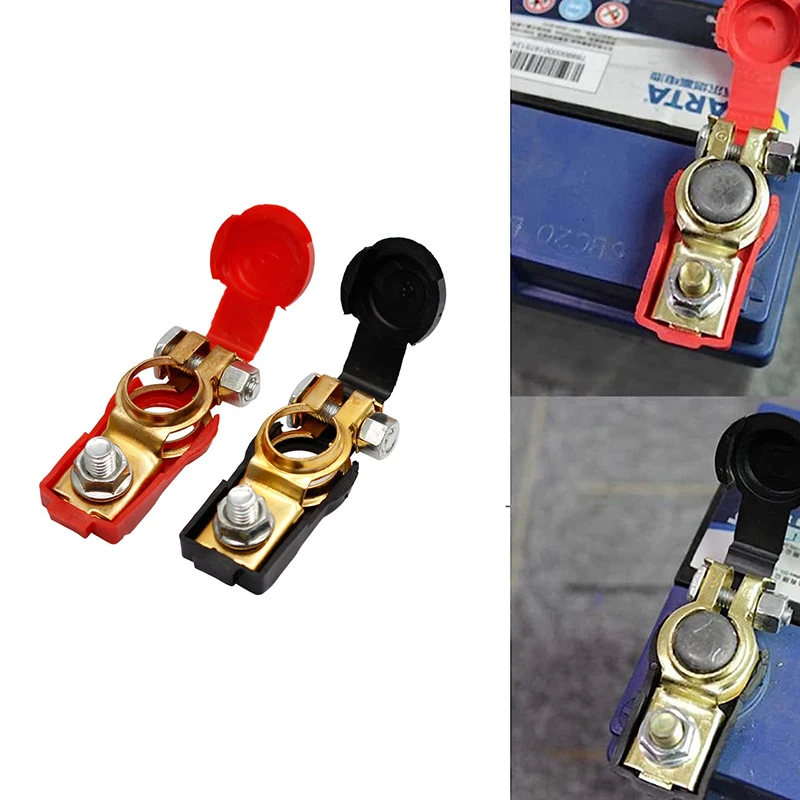 

2Pcs Battery Terminals Clamps Negative + Positive Top-Post For Car Caravan Boat Motorcycle Quick Release Lift Off Connector