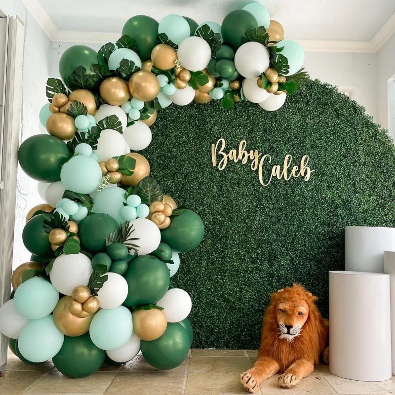 Green Balloon Garland Arch Kit Jungle Safari Party Baloon Wild One Birthday Party Decor Kids Baby Shower Latex Ballon Chain