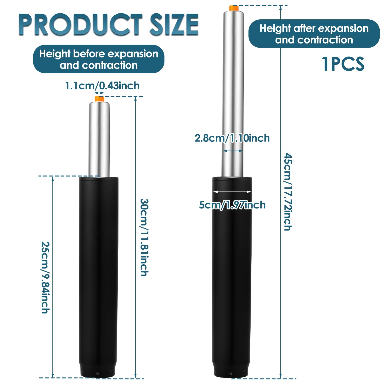 الثقيلة الهوائية دعم قضيب كرسي رفع الغاز اسطوانة لمكتب بار البراز امتصاص الصدمات المكبس استبدال المقعد الملحقات