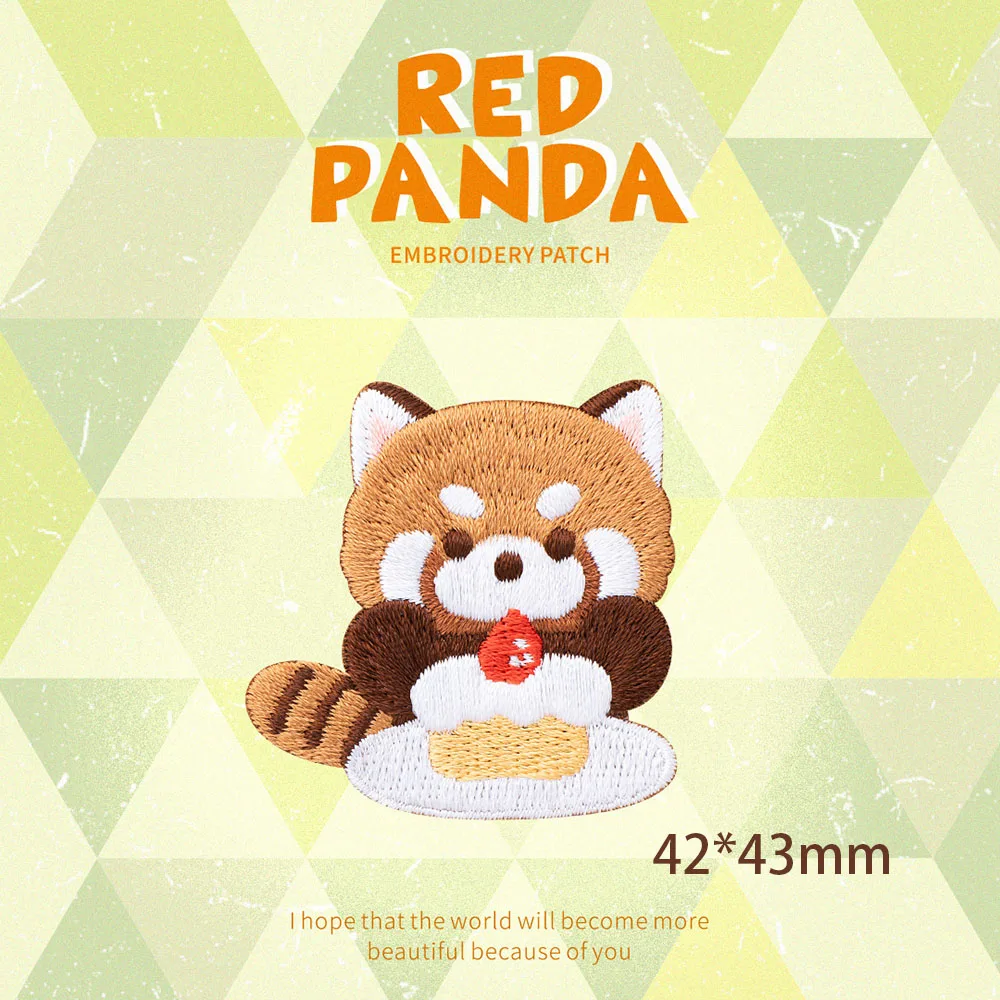 12 Arten niedlichen Tier roten Panda selbst klebende Stick flecken für Kleidung Kinder applikation auf Jeans DIY Kleidung Aufkleber swe – Detail 13