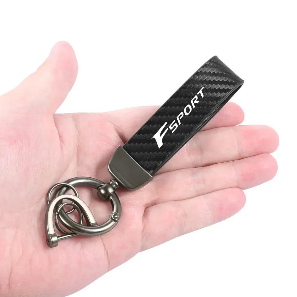 Carbon Fiber Car Keychain Key Chain Ring Pendant For Lexus GS F Sport 350 Ct200h Uvx 250h Nx 300h Rx Auto Accessories