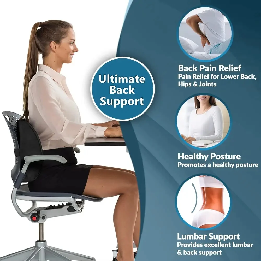 Designed Back Rest Office Chair Lumbar Support Cushion Relieve Back Pain Ergonomic Memory Foam Lumbar Cushion