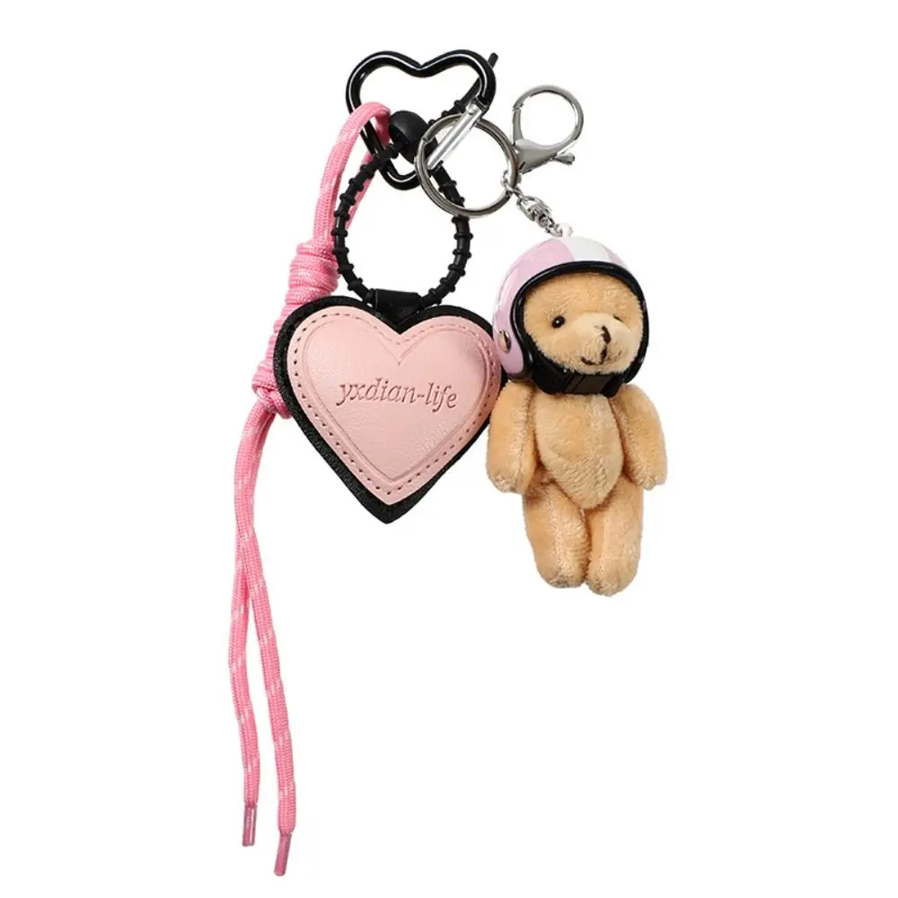 Kawaii amor casco oso muñeca colgante relleno moda parejas llavero creativo bolsa decoración bolsa Accesorios