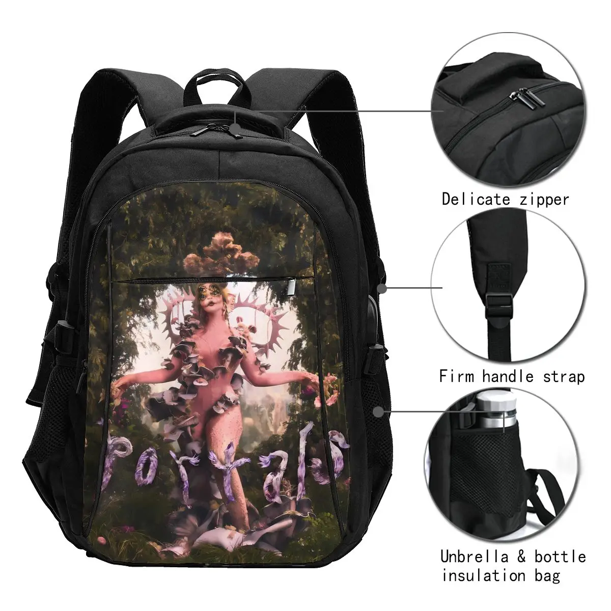 Melanie Martinez Travel Laptop Backpack, Business Water Resistant Backpack with USB Charging Port, College Bag for Men & Women