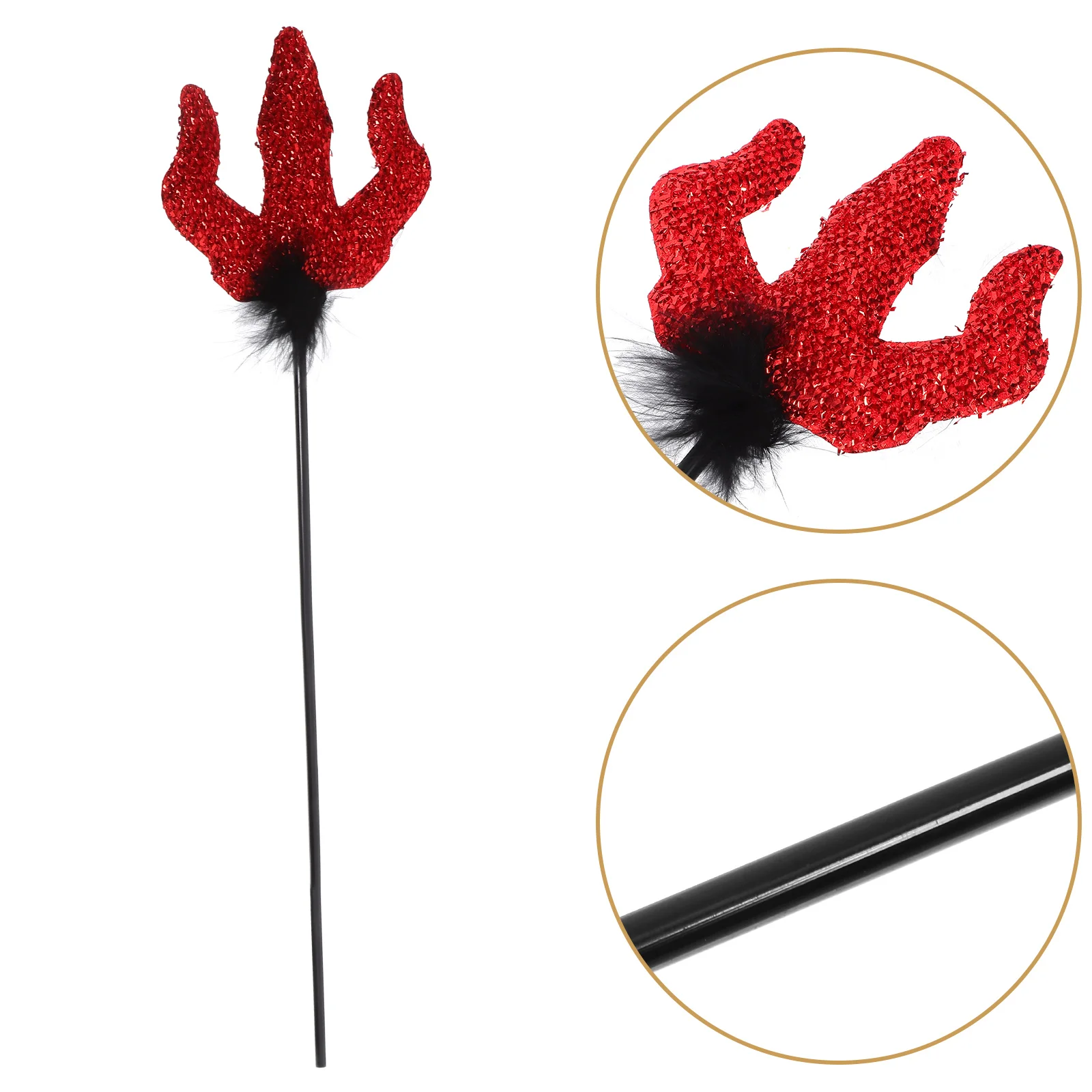 Makeup Costume Props Trident Cane Child Halloween Decor Pitchfork Plush Cosplay