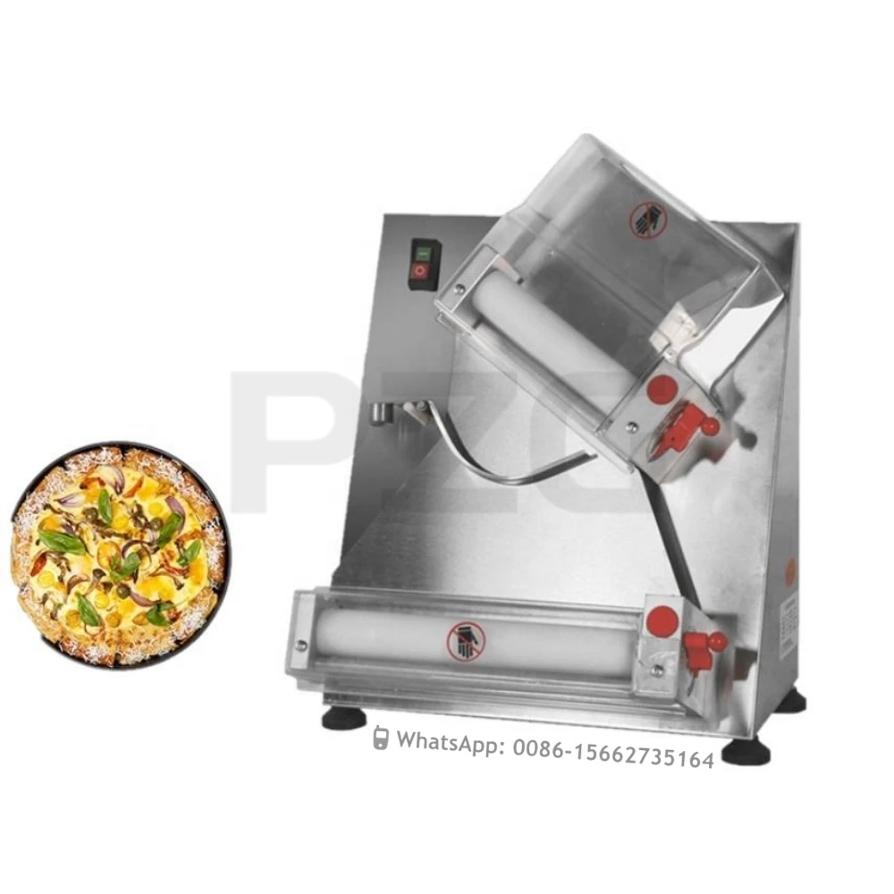 

Commercial Electric Pizza Dough Roller Machine 6-15 Inch Semi-Automatic Pizza Sheeter Roller Form Base Making Press Machine