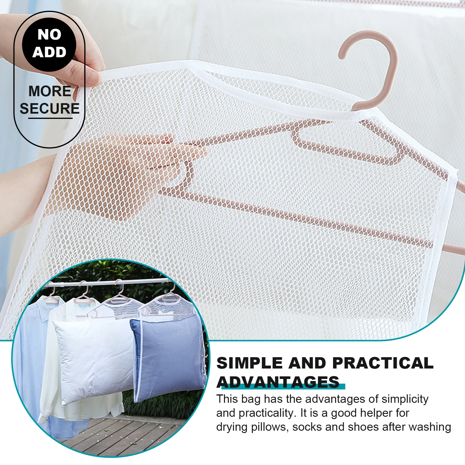 

2 Pcs Pillow Net Bag Mesh Drying Bags Hanging Washing Machine Nets Fine Pillows